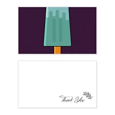 Imagem de Picolé verde azul sorvete doce cartão de agradecimento aniversário aniversário saudação casamento agradecimento