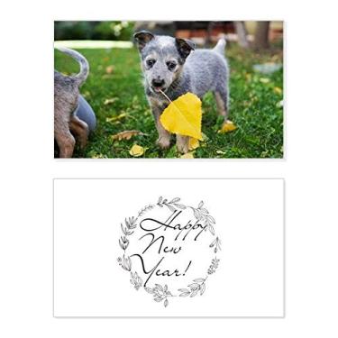 Imagem de Lindo filhote de cachorro fotografia foto de ano novo festival cartão felicitações mensagem presente