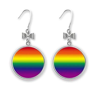 Imagem de Gradiente LGBT Rainbow Homo Bow Brincos Drop Stud Piercing Gancho