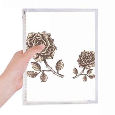 Imagem de Caderno de plantas em marrom rosa envelhecido com folhas soltas diário recarregável