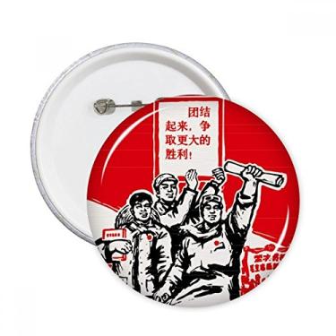 Imagem de Livro Papel, presidente vermelho Mao Masses, broches, decoração de roupas, 5 peças, presente