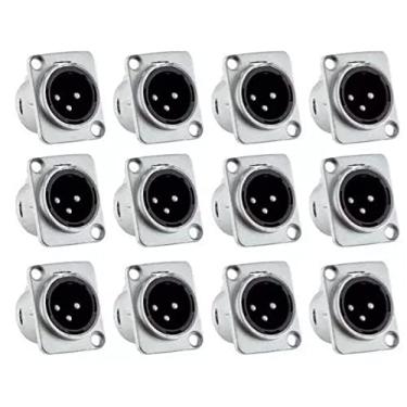 Imagem de Kit 12 Plug Xlr Macho Painel Canon Ksr Pro Para Medusa