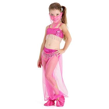 Imagem de Sulamericana Fantasias Princesa da Arabia Rosa Infantil, P 3/4 Anos, Rosa