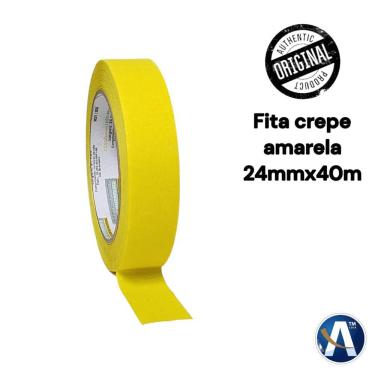 Imagem de Fita Adesiva Crepe Amarela 24mmX40m