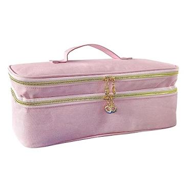 Imagem de predolo Bolsa organizadora para secador de cabelo, bolsa de proteção à prova de poeira, viagem de negócios com alça, ferramentas de estilo de camada dupla, suporte para secador de cabelo