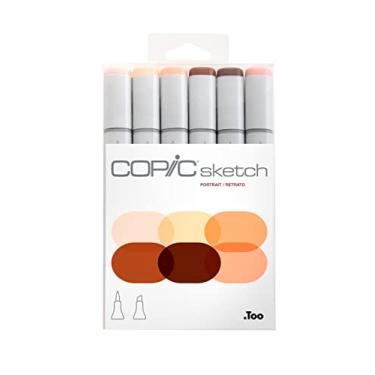 Imagem de COPIC Marcador Sketch Ponta Dupla Redonda e Chanfrada, Estojo com 6 Cores Portrait