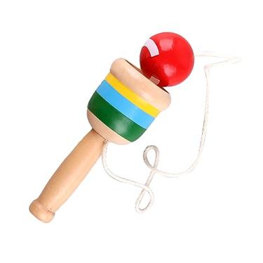 Imagem de Copo de Captura de Bola, Bola de Captura de Madeira Desafiadora Resistente Segura e Confiável Emocionante para Viajar (Vermelho)