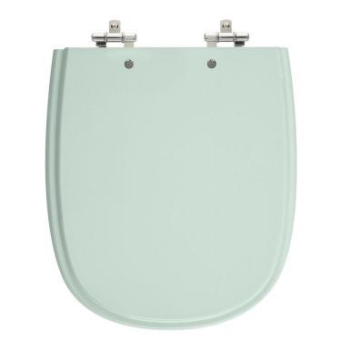 Imagem de Assento Sanitário Sabatini Verde Claro Tampa para Vaso Icasa de Madeira Laqueada