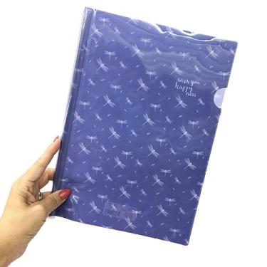 Imagem de Pasta Organizadora Documentos Papel A4 Fecho Papelaria Fofa Escritório Escolar (Libélula)