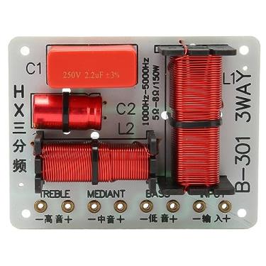 Imagem de Divisor de Frequência de Alto-falante de áudio, Divisor de Frequência de Alto-falante de 150 W Filtros Crossover de Prateleira de Som de 3 Vias Woofer, Alto e Tweeter para