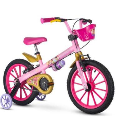 Imagem de Bicicleta Infantil Nathor Aro 16 Princesas Com Rodinhas E Cesta