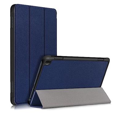 Imagem de Estojo de Capa Estojo para tablet inteligente Kindle Fire HD8 2020 com três dobras, estojo ultrafino e leve com suporte rígido para PC, capa folio traseira, estojo para tablet com suspensão/ativação a