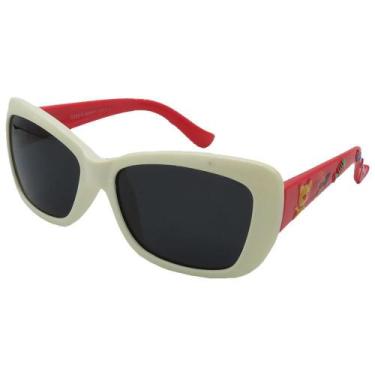 Imagem de Óculos De Sol Infantil Zjim Silicone Quadrado Branco E Vermelho