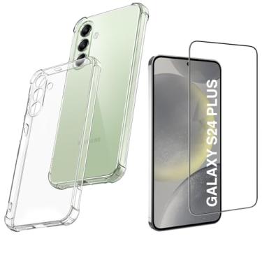 Imagem de Kit Capa Capinha Para Samsung Galaxy S24 Plus 5G Case Air Anti Impacto Transparente + Película De Vidro Temperado 3d Full Cover (Transparente + Vidro 3d)