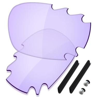 Imagem de SAUCER Lentes de reposição premium e kits de borracha para jaqueta de corrida Oakley Jawbone ventilada | Óculos de sol Jawbone ventilado Racing Jacket Low Bridge Fit de alta definição - roxo claro