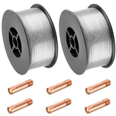 Imagem de Kit Arame Solda Mig Revestido Uso Sem Gás 0,8mm E71t-sg Rolo 1kg - Galzer + 6 Bicos 0,8mm