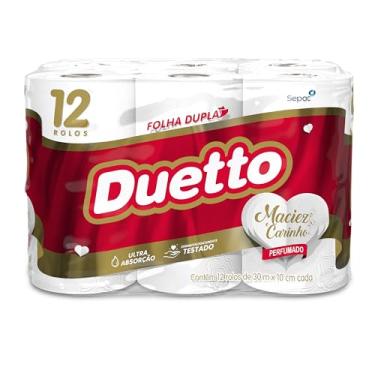 Imagem de Duetto Papel higienico folha dupla perfumado com 12 rolos de 30 metros