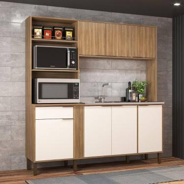 Imagem de Cozinha Compacta 7 Portas 1 Gaveta Helen Móveis Sul