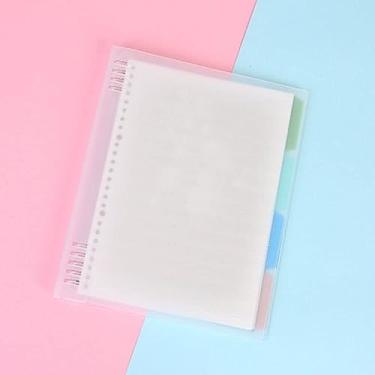 Imagem de Capa de caderno de folhas soltas com clipe de 9 furos, capa para caderno, fichário, capa fosca para notebook, cor doce, refil, A4, A5, B5 (branco, A4)