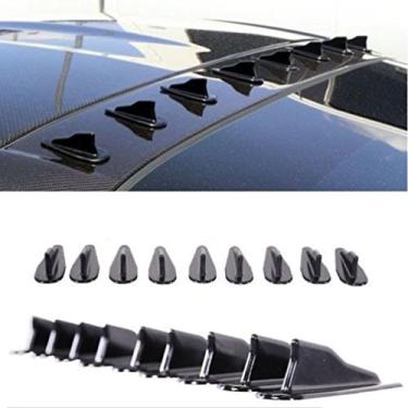 Imagem de CoscosX 1 peça mini difusor de quilha de tubarão Vortex gerador universal carro caminhão SUV decoração de teto spoiler asa fibra de carbono acessórios de carro 2,95 polegadas