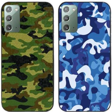Imagem de 2 peças de capa de telefone traseira de silicone em gel TPU impresso camuflagem legal para Samsung Galaxy (Galaxy Note 20)