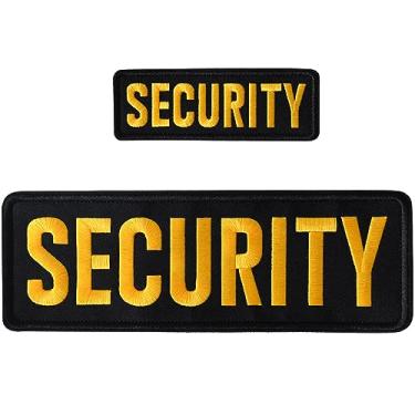 Imagem de TACVEL Patch de segurança com gancho e laço, para colete de polícia, painel traseiro - amarelo (pacote com 2, 1 peça pequena e 1 grande)