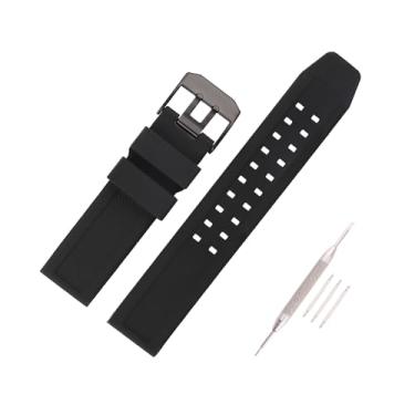 Imagem de Topuly Pulseira de borracha de 23 mm de substituição para relógio Luminox 3050 3060 3950 3080 3180 4200 6400 8820 8800 Pulseira de relógio de metal para homens e mulheres com fecho duplo preto