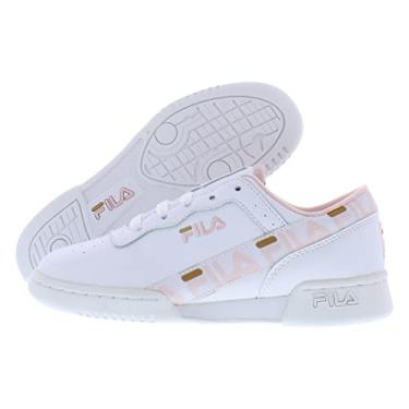 Imagem de Fila Tênis feminino original Fitness Tape, Branco/Rosa, 4.5 Big Kid