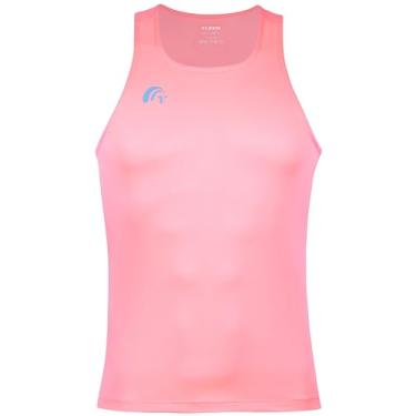 Imagem de TLRUN Camiseta regata masculina de corrida ultraleve maratona camiseta sem mangas dry fit para treino, Rosa coral, GG