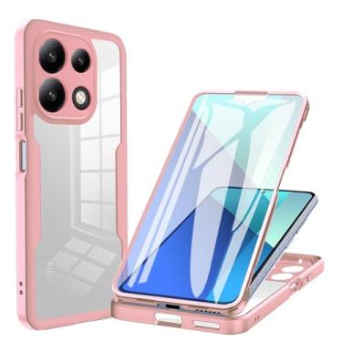 Imagem de MRRSIWEI Capa Robusta à Prova de Choque para Xiaomi Redmi Note 13 Pro 5G/Poco X6 (não 4G), com Protetor de Tela Embutido e Proteção Total do Corpo em TPU, Rosa, Preto ou Branco
