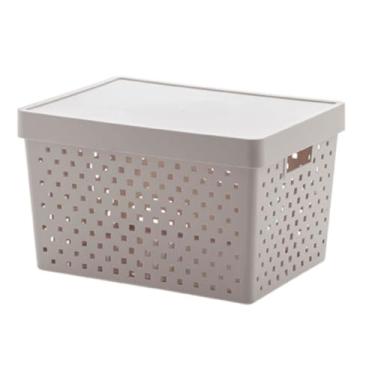 Imagem de CESTO ORGANIZADOR C/TAMPA 39X29X24CM QUADRATTA