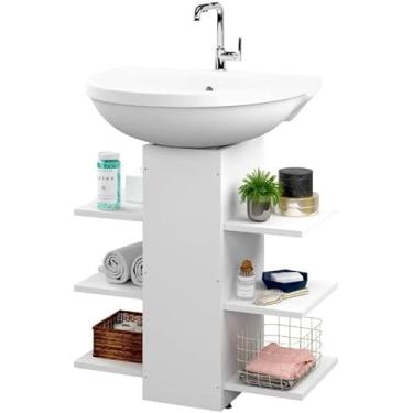 Imagem de Gabinete Armário Banheiro Pia De Coluna Mark Flex Collor