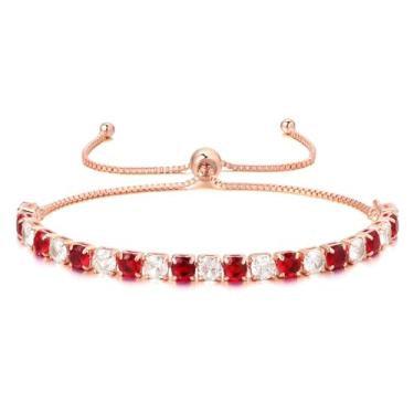 Imagem de Lovans Pulseiras de tênis femininas de zircônia cúbica em prata/ouro/ouro rosa pulseira ajustável no tamanho 7,6-23 cm, joias modernas, presentes, 4mm Zirconia, Liga de aço, Zircônia cúbica