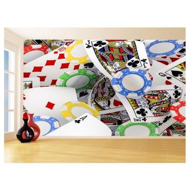 Imagem de Papel De Parede 3D Salão De Jogos Cartas Poker 3,5M Jcs59