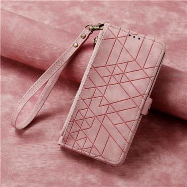 Imagem de Capa de telefone carteira com zíper de couro com cordão para XiaoMi Note 13 12 Pro Plus 12S 11 11T 11S 10 10T 10S 9 Flip Stand Cover, rosa, para RedMi Note13 ProPlus