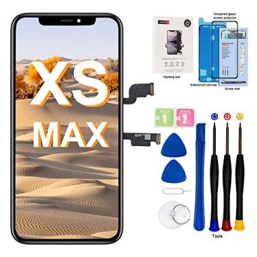 Imagem de EFAITHFIX Tela LCD de reposição para iPhone Xs MAX de 6,5 polegadas, tela sensível ao toque 3D com kit de ferramentas de reparo, vidro temperado, adesivo impermeável para A1921, A2101, A2102, A2103, A2104