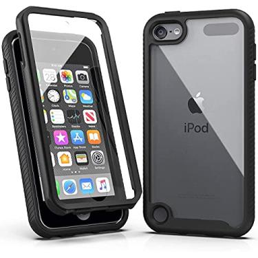 Imagem de SLMY Armor Capa à prova de choque com protetor de tela para iPod Touch 5/6/7 (preto/preto)