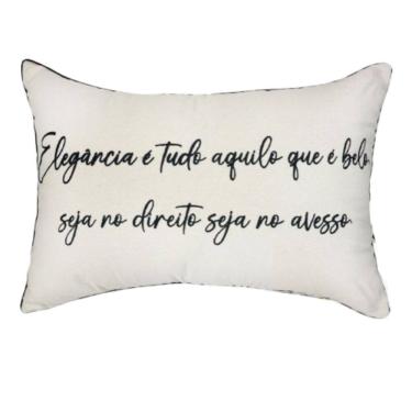 Imagem de Almofada Baguete Sarja C/ Frase 190-03 35X52 Decortextil