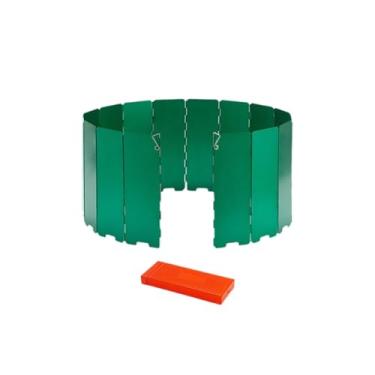 Imagem de Esquirla Protetor de vento para fogão, protetor de vento dobrável, 16 placas, portátil, leve, proteção contra vento, para churrasco ao ar livre, fogão, Verde