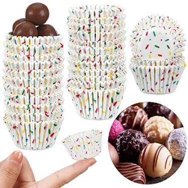 Imagem de 600 peças de forro de mini cupcake de Natal, copos de papel para doces, cupcake, cupcake, bolo de feriado, muffin, embalagem de chocolate, forro, suprimentos para chocolate