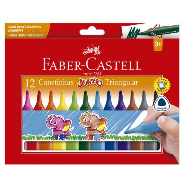 Imagem de Canetinha Hidrográfica JUMBO Triang 12Cores - Faber Castell