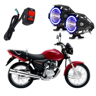Imagem de Kit Farol de Milha Angel Eye U7 para Moto Honda CG 150 Titan KS 2002 2