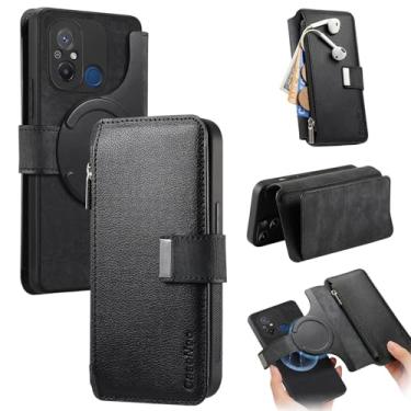 Imagem de Capa de Estojo Compatible with Xiaomi Redmi 12C Case Detachable Wallet Case with Card Holder 2 in 1 PU Leather Flip Folio Case with RFID Blocking Magnetic Stand Removable Shockproof Phone Cover Capa d