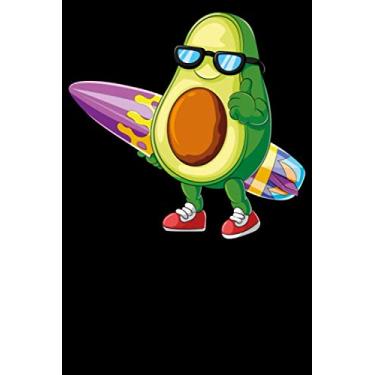 Imagem de Surfen Avocado Notizbuch: DIN A5 Liniert 120 Seiten Surf Surfer Surfboarding Wellen Strand Wassersport Kitesurfen Windsurfen Geschenkidee & ... Planer Tagebuch Notizheft Notizblock