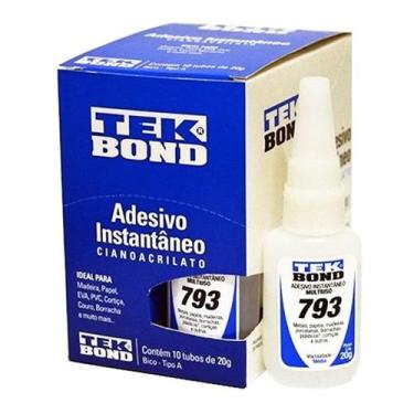Imagem de Kit 10 Adesivo Instantâneo Profissional Multiuso 793 20g Tekbond