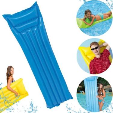 Imagem de Colchão Inflável Grande Praia Piscina Summer 189x69cm - Mor, Azul