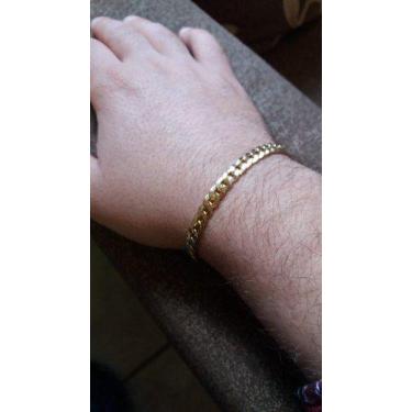 Imagem de Pulseira Masculina Ouro 18k 750 Grumet Grossa Fecho Gaveta - RD Magazi