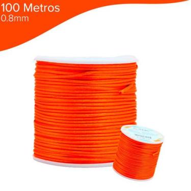 Imagem de Fio De Seda Laranja Neon - Cordão Rabo De Rato 0.8mm - Nybc