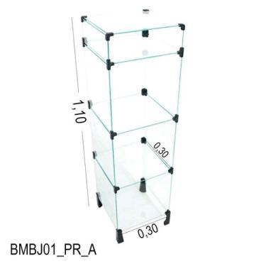 Imagem de Balcão de Vidro com Porta Bijuteria - 0,30 x 1,10 x 0,30 - LM Balcoes 