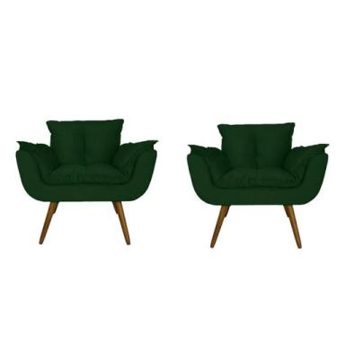 Imagem de Combo 2 Poltronas Decorativa Estofada Para Sala Comercial Opala Suede 